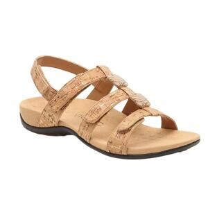 Vionic Womens Amber Sandals US 11 M EU 43 Tan Cork Leather NWOB